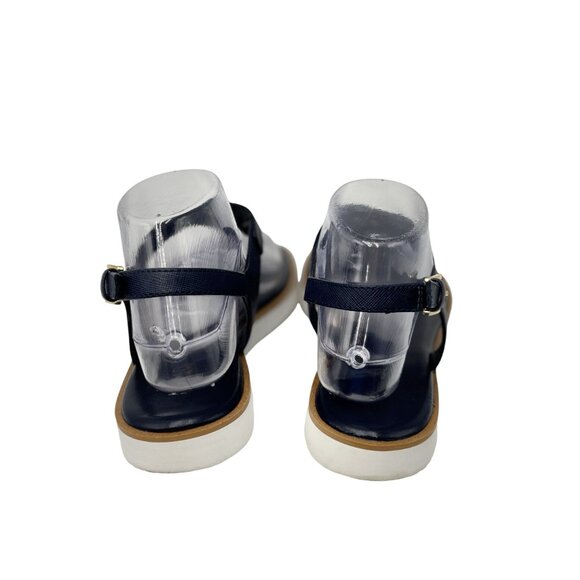 Michael Kors Womens Thong Sandals Size 9M Navy Gold Logo - Picture 8 of 12